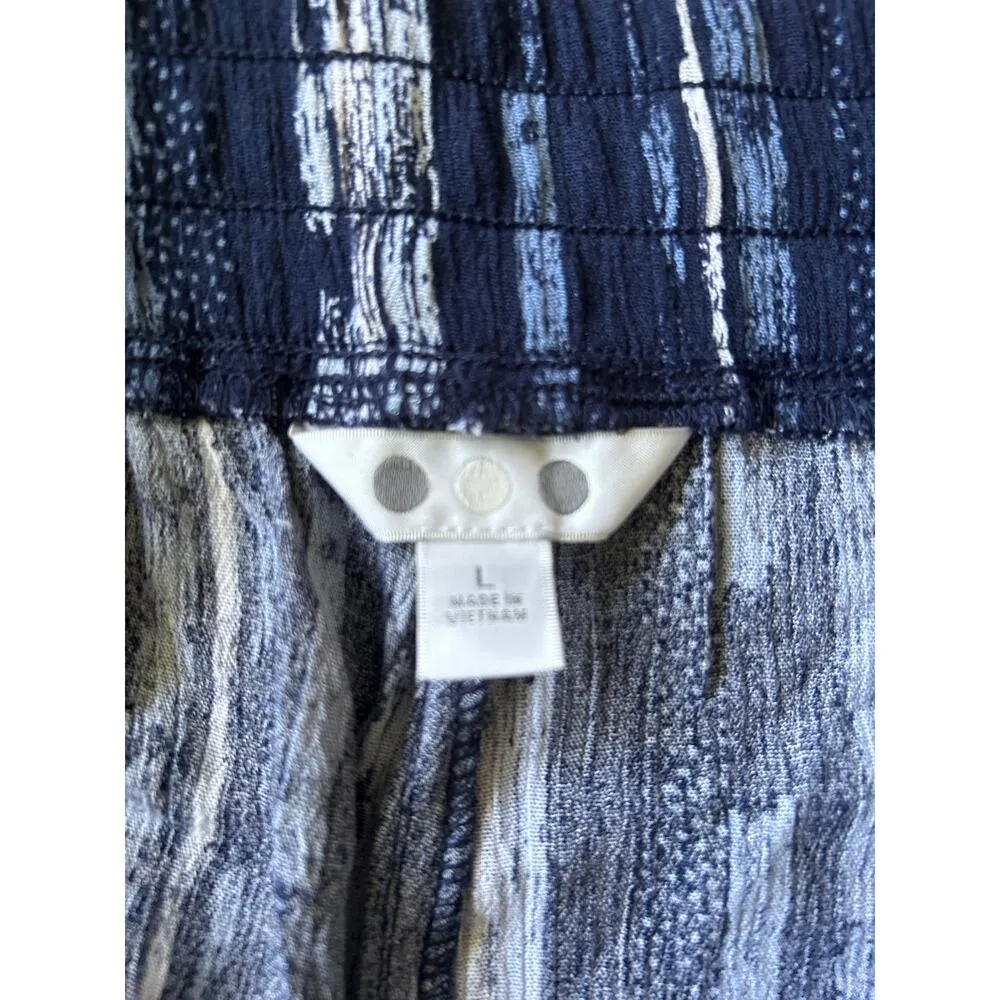 Three Dots Womens Blue Navy Elastic Pull on Casual Pant  Large - Image 4