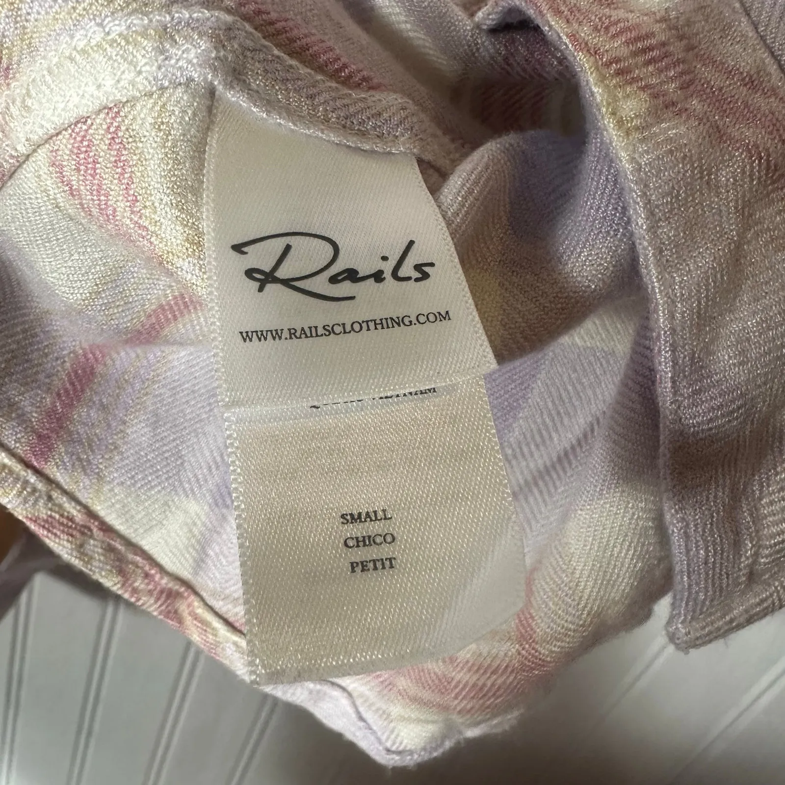 Rails Hunter Lavender Rose Cream Plaid Flannel Button Down Shirt - Image 5