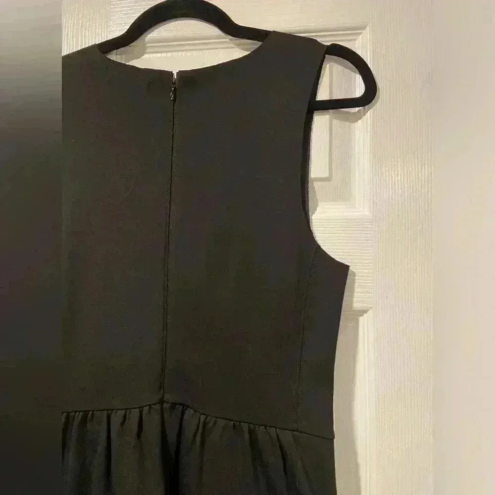 Madewell Stretchy Black Ribbed Mini Tank Dress Zip Back Bodycon Scuba Size Small - Image 11