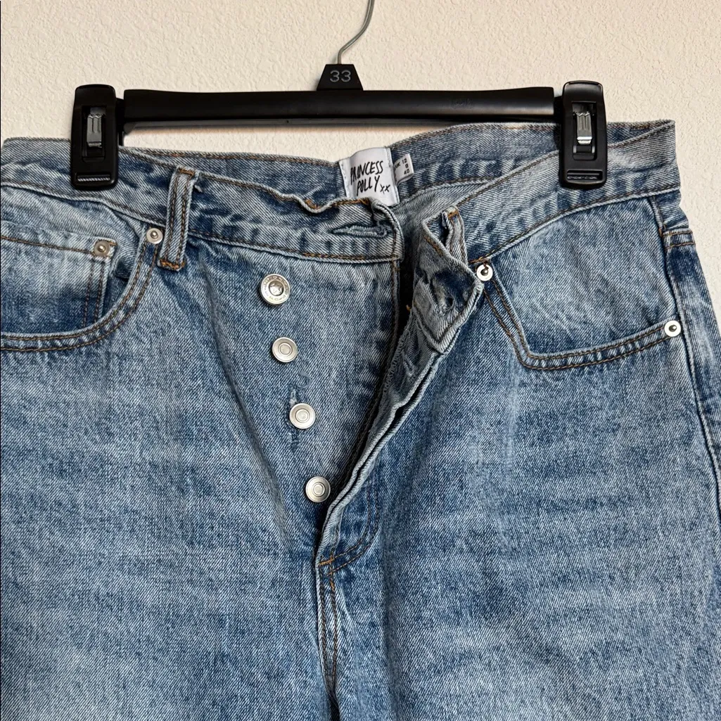 Princess Polly  Light Blue Denim Overalls - Image 4