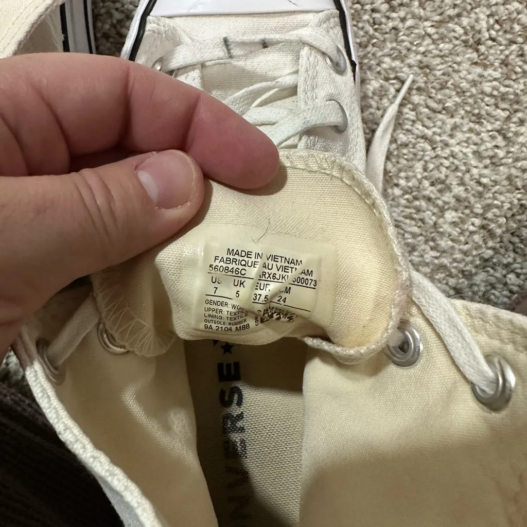 Converse Off-White Canvas Sneakers - Image 3