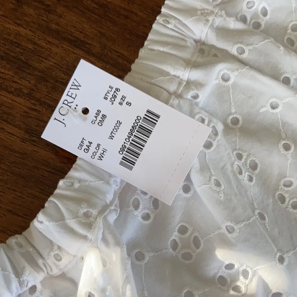 NEW J. Crew White Eyelet Off the Shoulder Dress Small S J0976 Chic Preppy NWT - Image 6