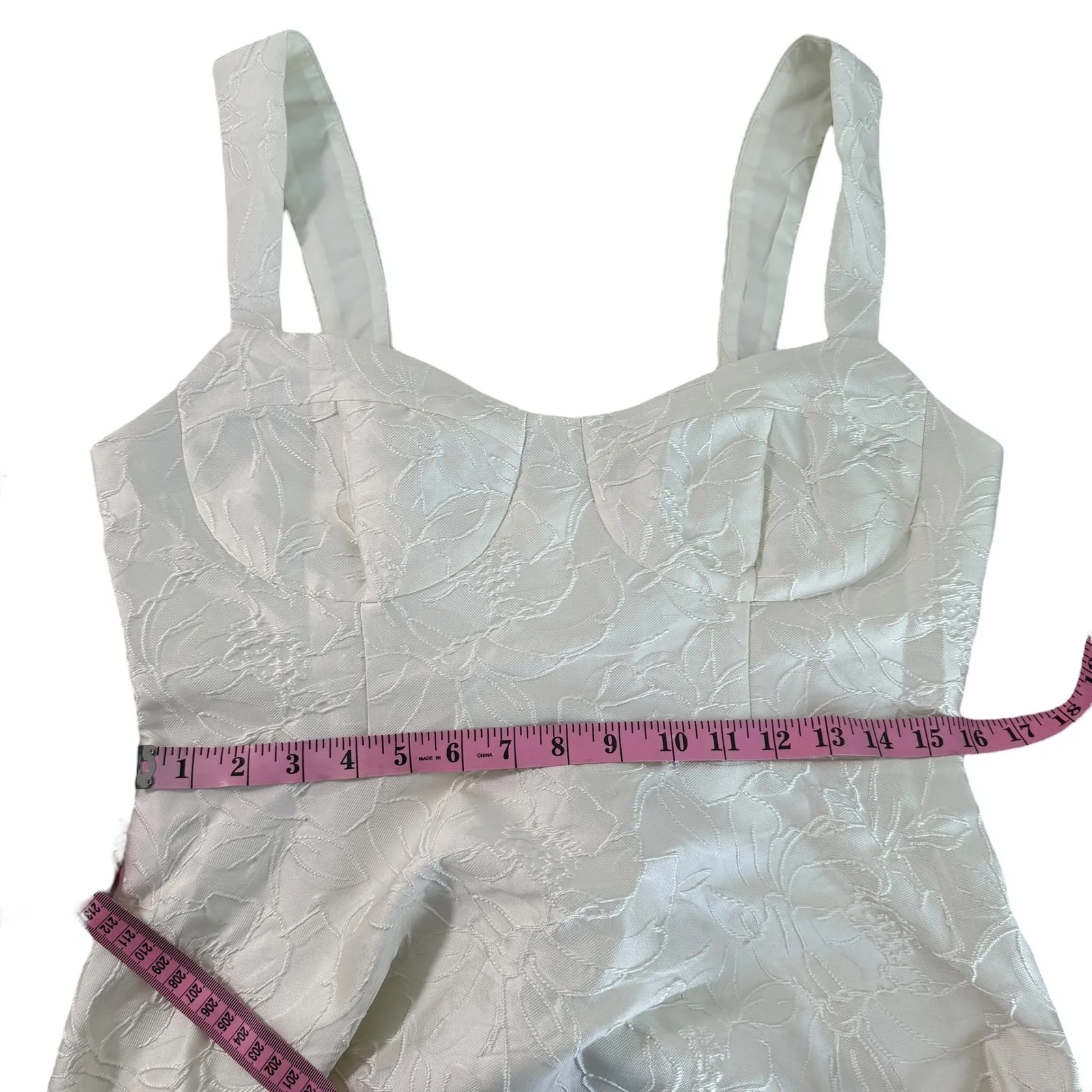 RIHOAS‎ NWT The White Sweetheart Neck Jacquard Midi Dress Large Bridal Party - Image 8