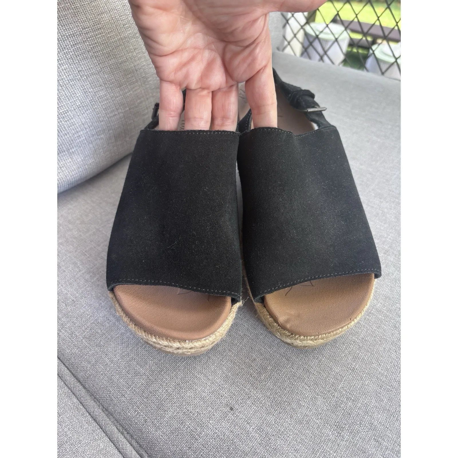 Skechers Womens Brit High Wedge Sling Back Wedge Sandal Sz 8 Cali - Image 4