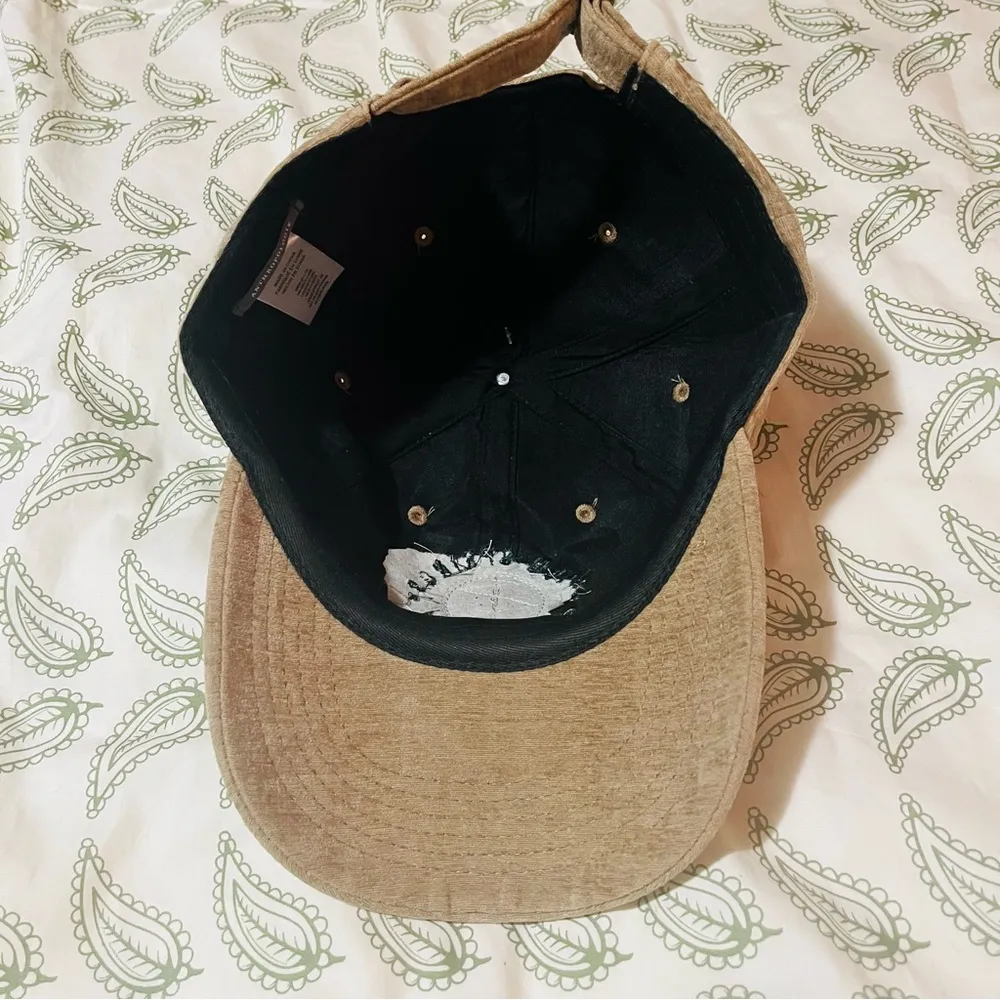 Anthropologie Corduroy Sports Club Baseball Cap Palm Springs Tan Green OS NWT - Image 9