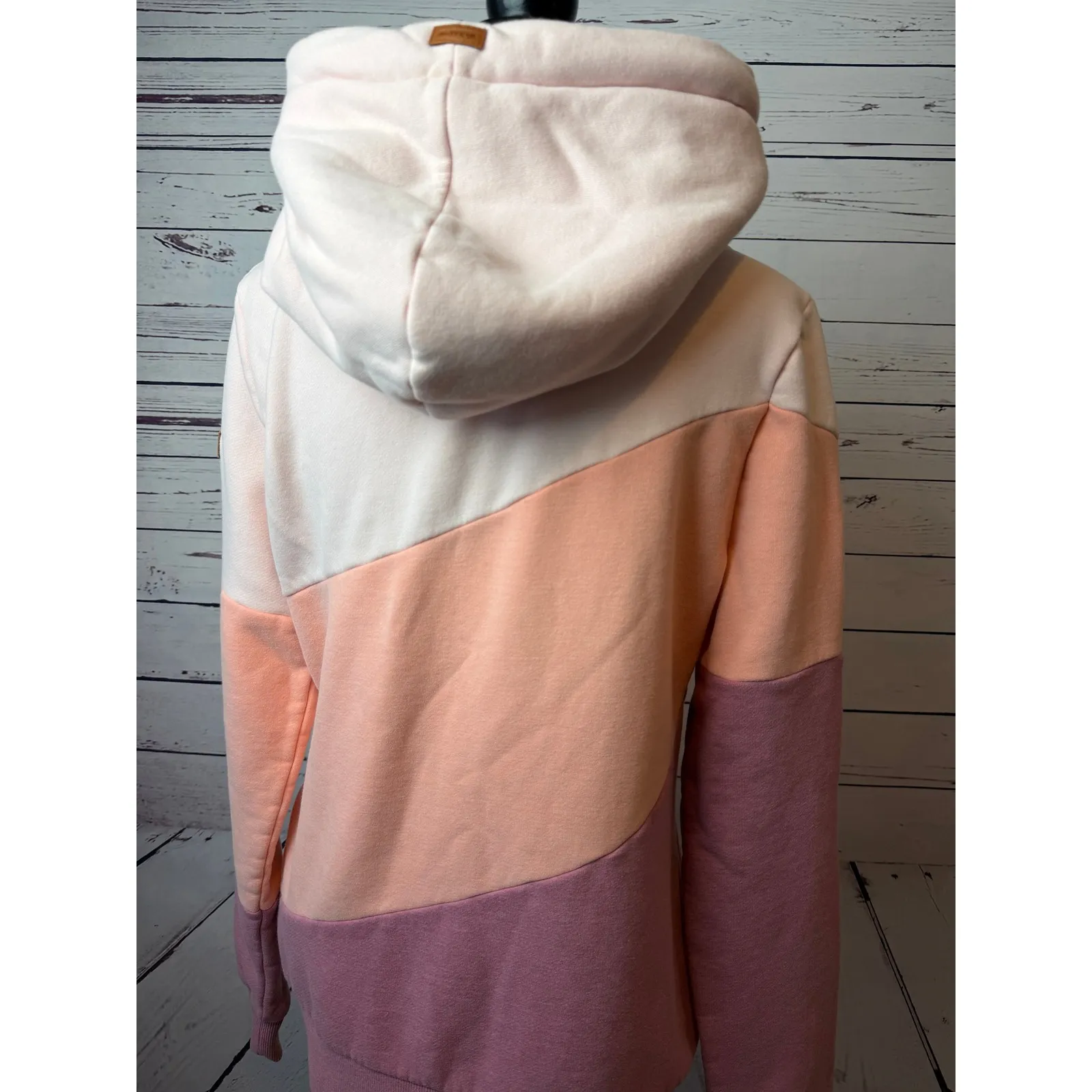 Wanakome Cowl Neck Hoodie Sweatshirt Womens Small Leather Pullover Hooded - Image 3