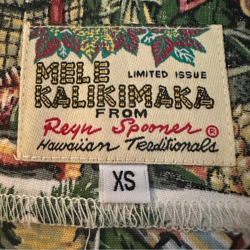 Reyn Spooner Skirt 2015 Mele Kalikimaka Hawaiian Christmas Eddy Y Print Size XS Green - Image 9