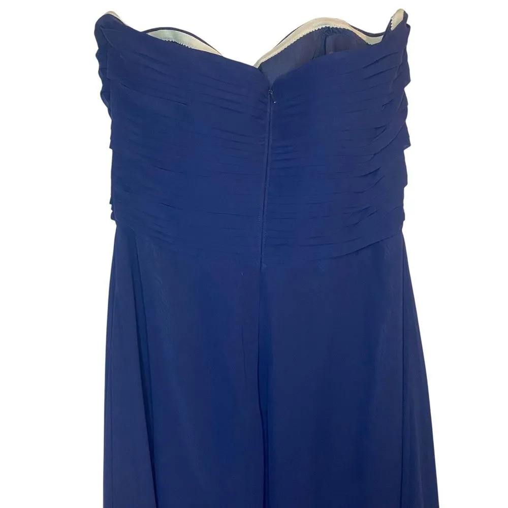 Bari Jay Navy Strapless‎ Dress Size 10 Formal Gala Bridesmaid Prom Bridal Blue - Image 3