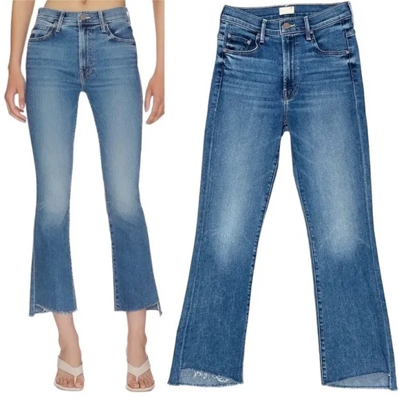 Mother “The Runaway Step Fray” Jeans in Manana Mi Amor Medium dark wash ankle Blue Size 32 - Image 2