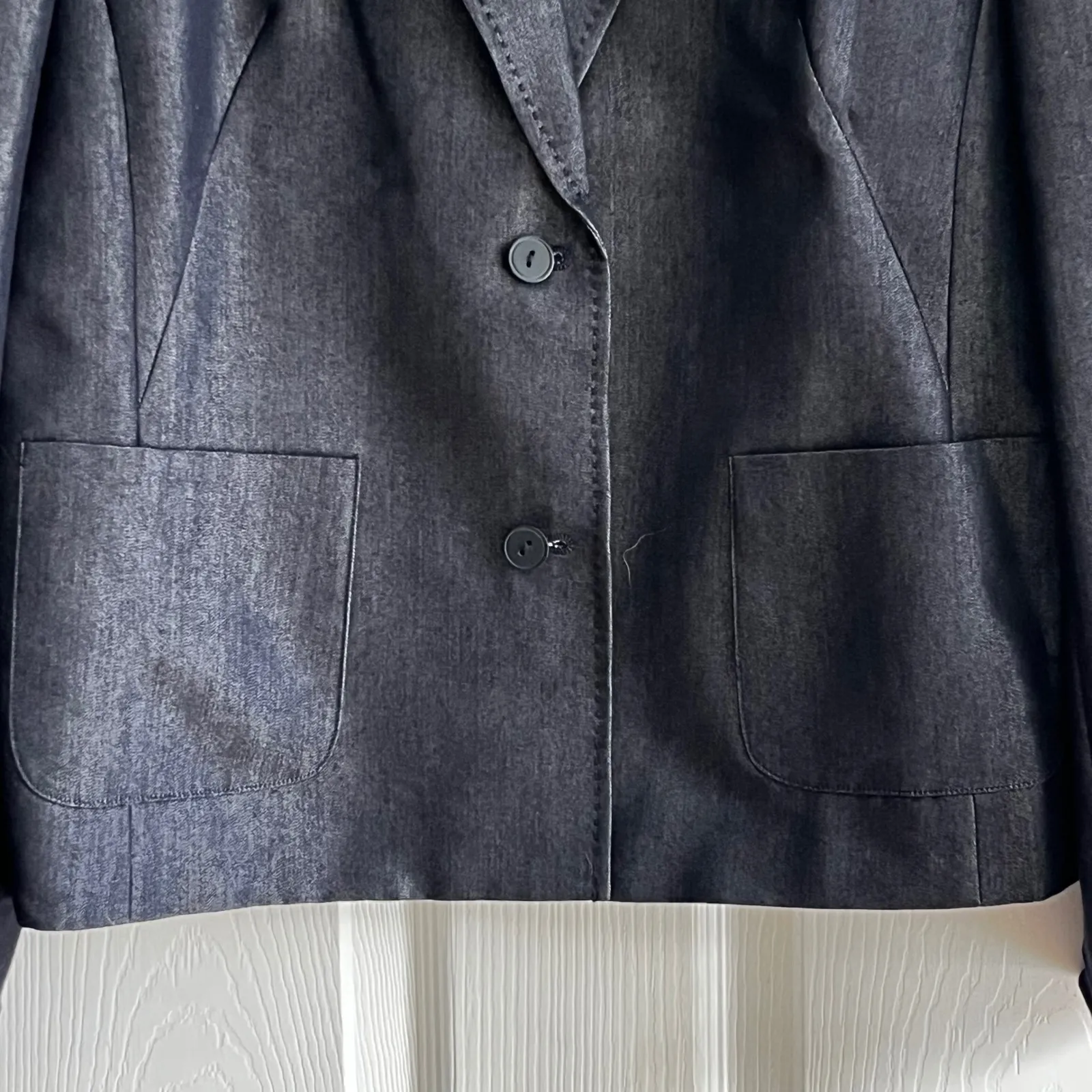 Norton McNaughton Women's Denim Blazer Jacket Size 10 Pink Plaid Lined
Classic - Image 6