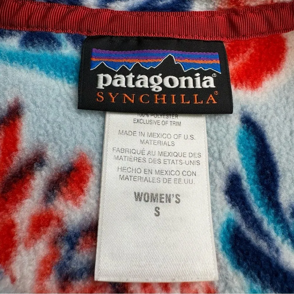 Patagonia Synchilla Snap-T Manoa Dusk Hawaiian Hibiscus Floral Fleece S SM Small - Image 7