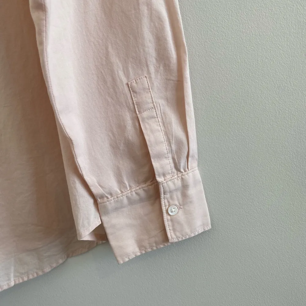 Outerknown Women’s Light Pink Marlow Organic Cotton Button Down Shirt Medium - Image 6