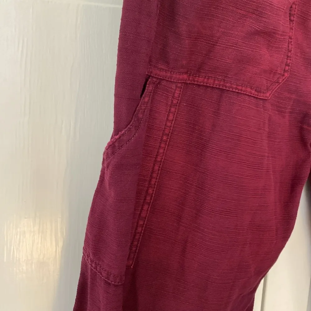 Free‎ People Stay Awhile Carpenter Pants Mulberry Size 4 Purple Maroon Wide Leg - Image 13