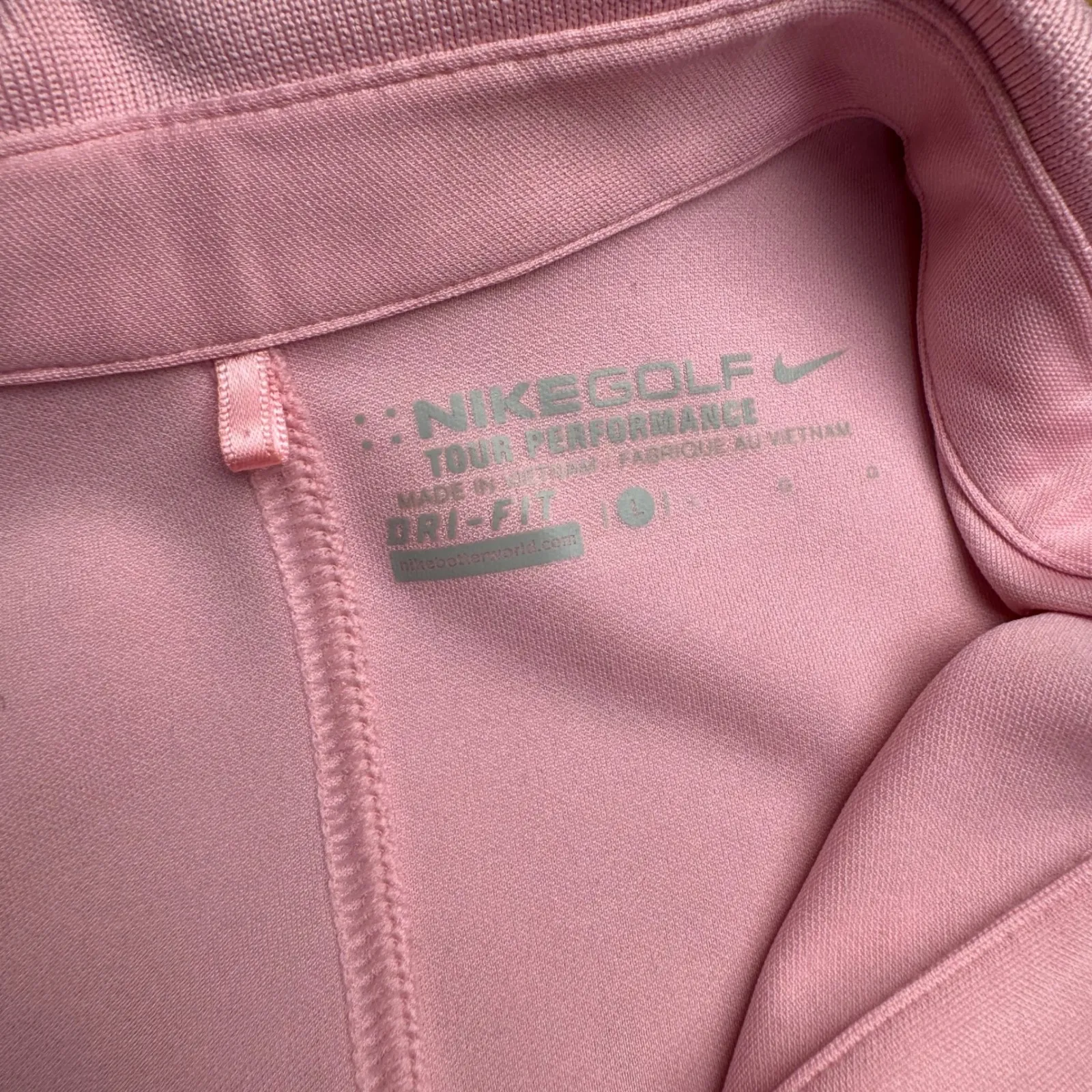 Nike Golf Dri Fit Pink Milwaukee Brewers Embroidered Polo Shirt Women's - Image 2