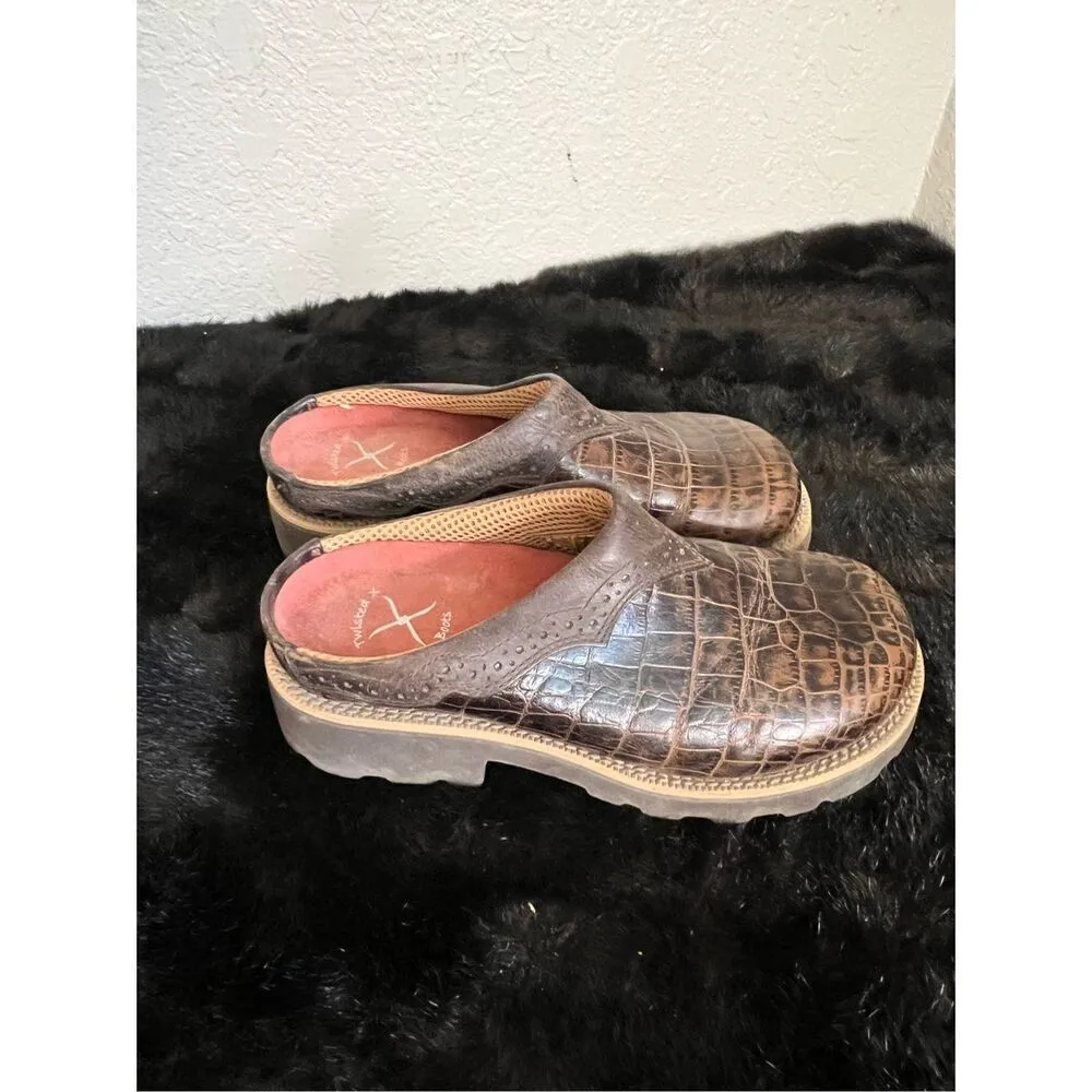 Twisted X scrolled leather mules boots Sz 5.5 - Image 2