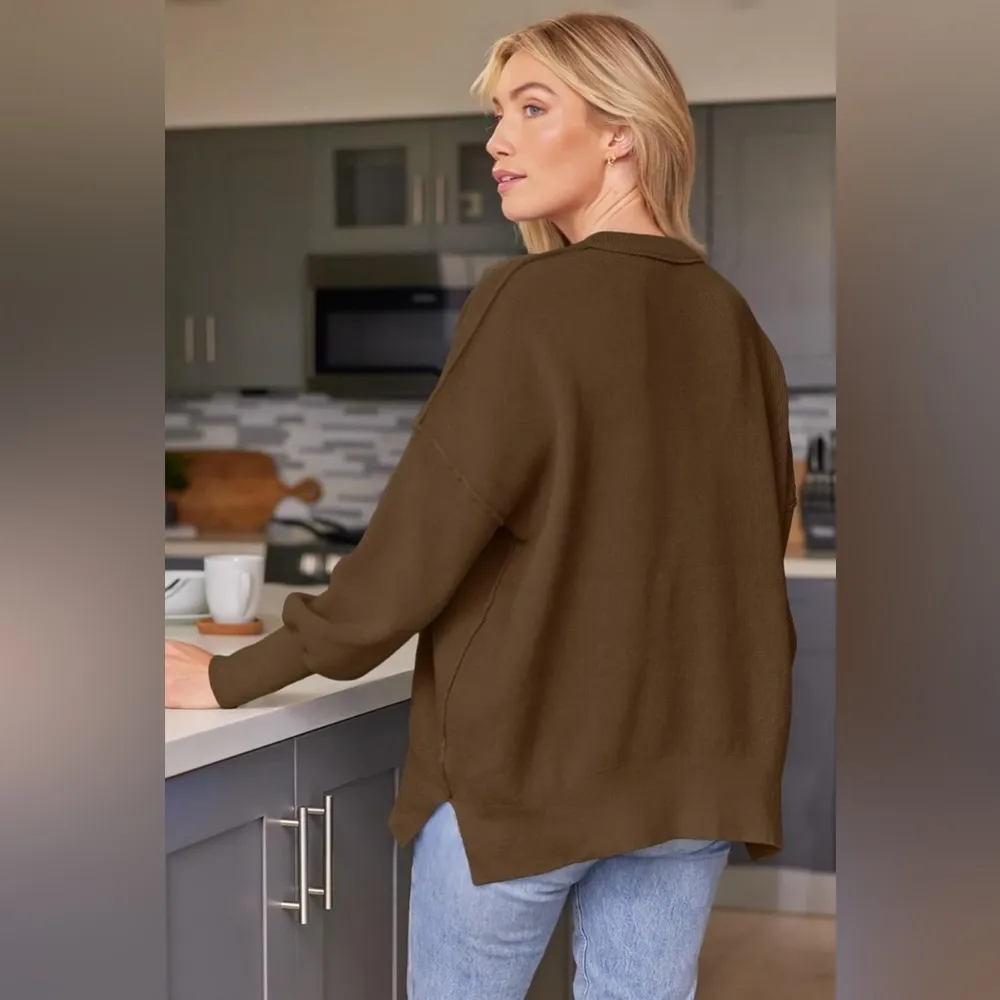 LILLUSORY Brown Oversized Batwing Sweater Size undefined - Image 2