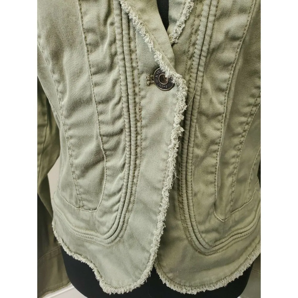 Jones Wear Jeans Women's Green Cotton Long Sleeve Button Casual Jacket Size L - Image 3