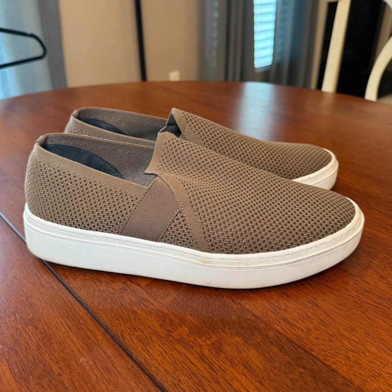 Eileen Fisher Pep Flyknit Sneaker‎ Slip On Olive Green Brown Size 10 - Image 4