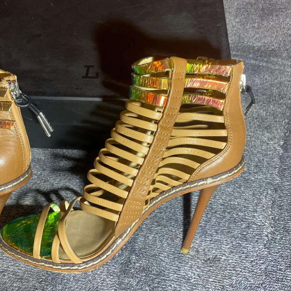 L.A.M.B By Gwen Stefani Women’s Brook Strappy Peep Toe Sandal Heels ( 7.5‎ ) - Image 8