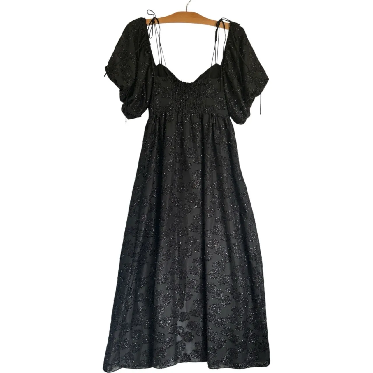 Hofmann Copenhagen Angele black dress Sz 2 Sheer Empire Button Whimsigoth Witch - Image 4