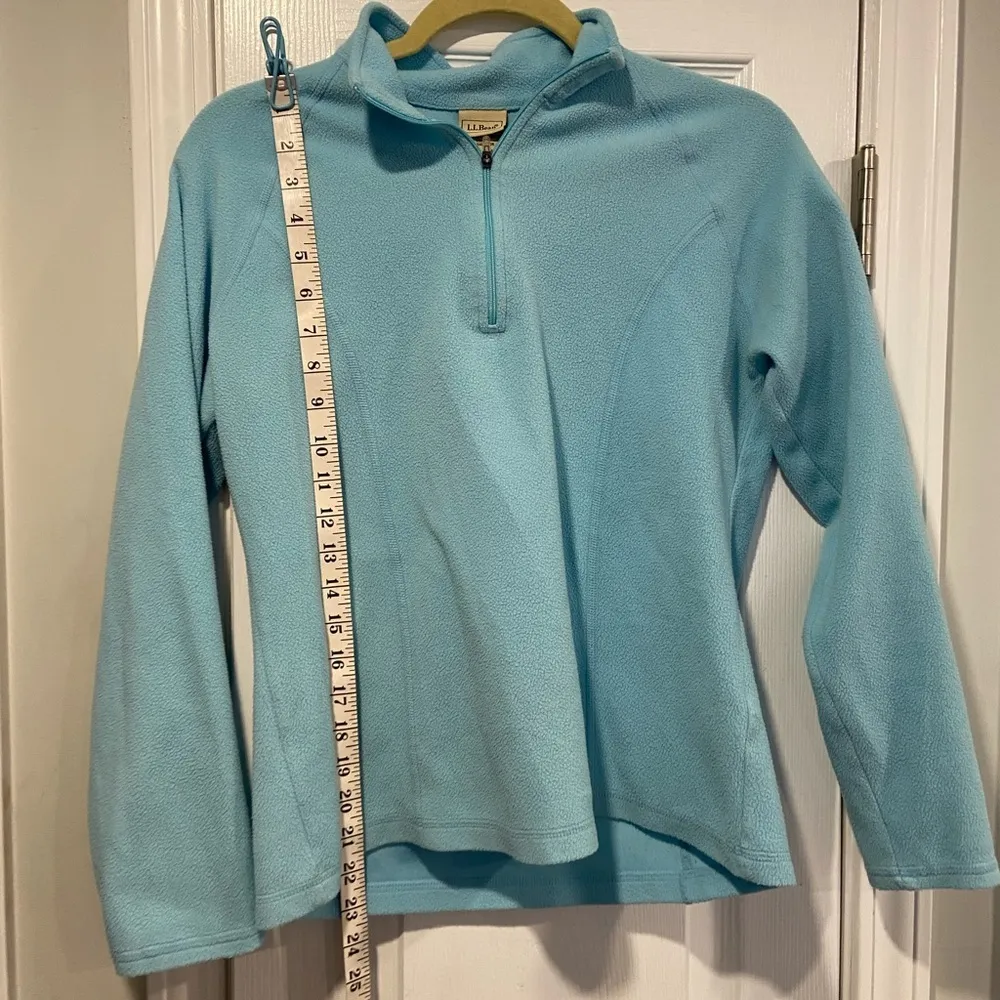 L.L. Bean Size S Aqua Blue Mock Beck Long Sleeve Quarter Zip Pullover Fleece Top - Image 7
