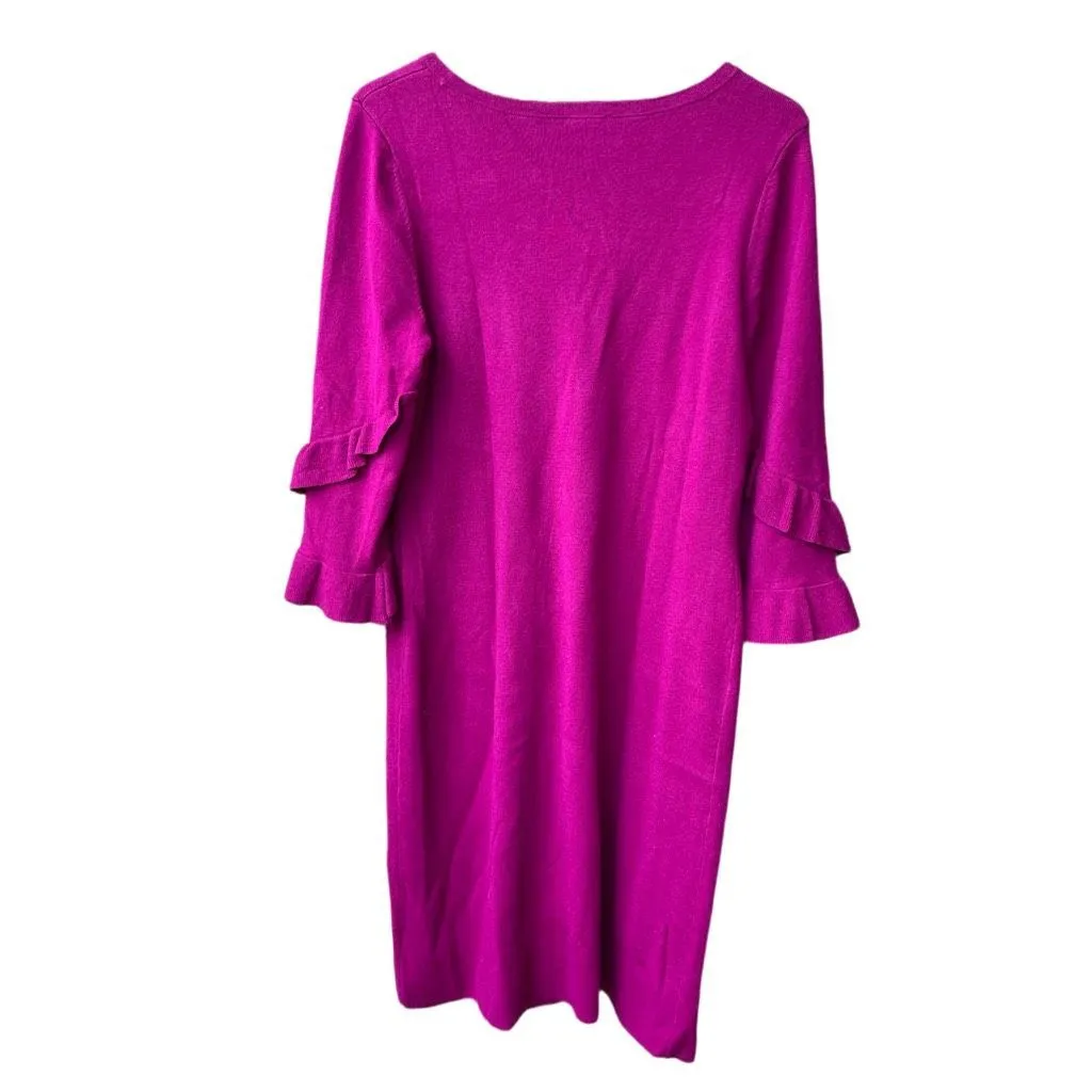 Talbots size M sweater dress midi ruffle sleeves - Image 2