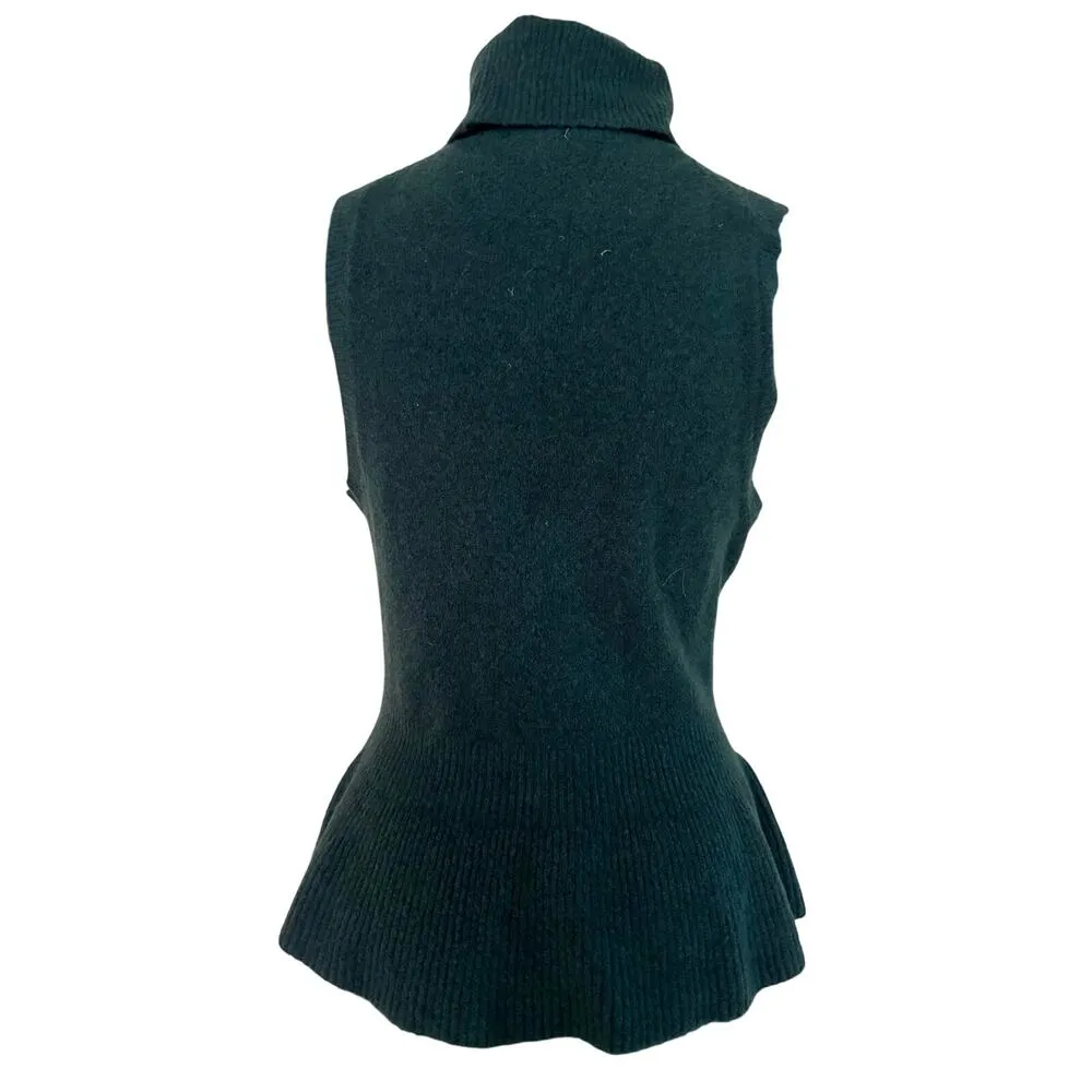 WHBM White House Black Market Emerald Green Sleeveless Turtleneck Top Flair - Image 3