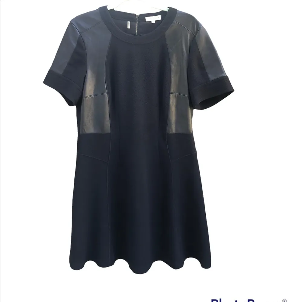 REBECCA TAYLOR LEATHER PANEL DRESS - Image 3