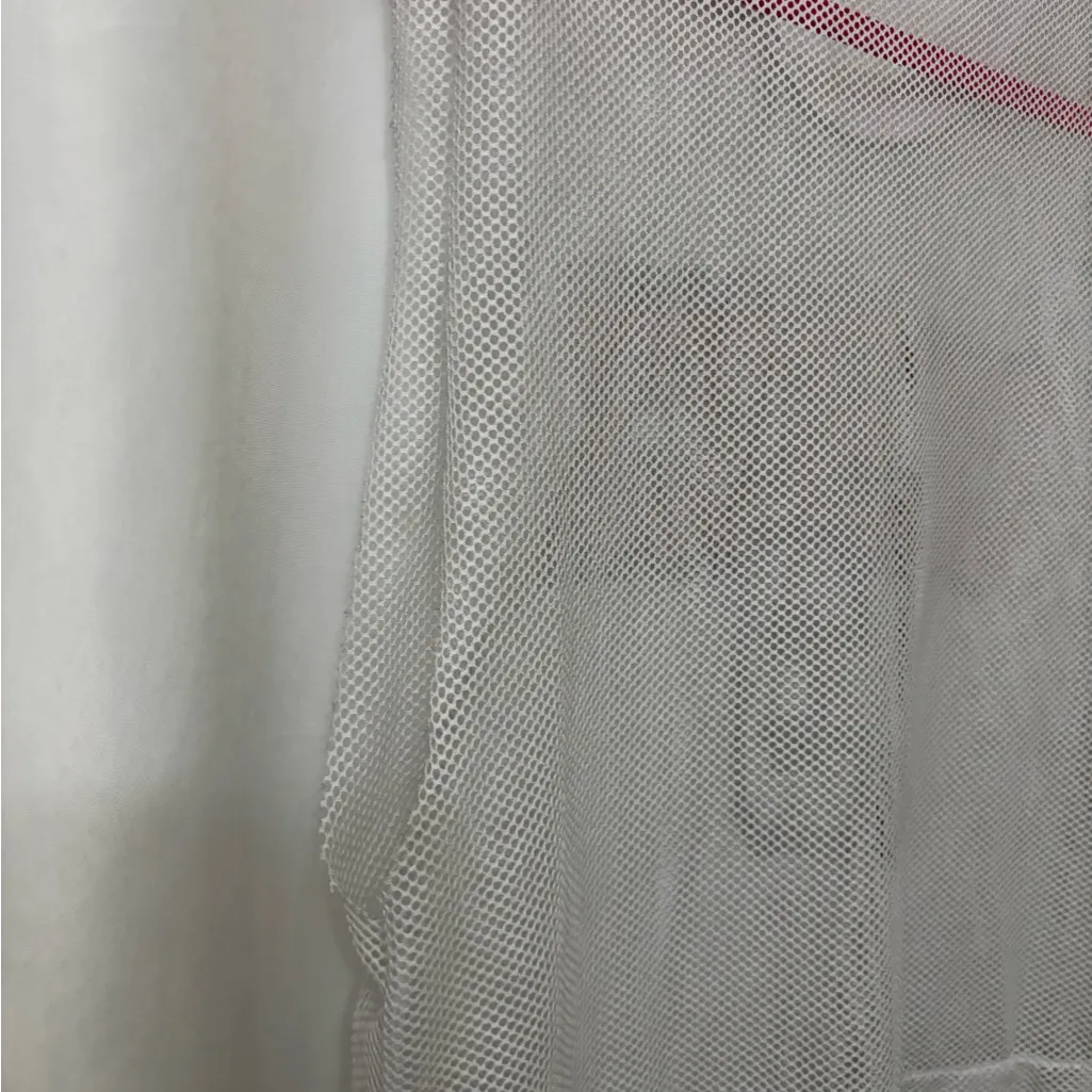 Women's White and Pink Mesh Camisole Size XL - Image 6