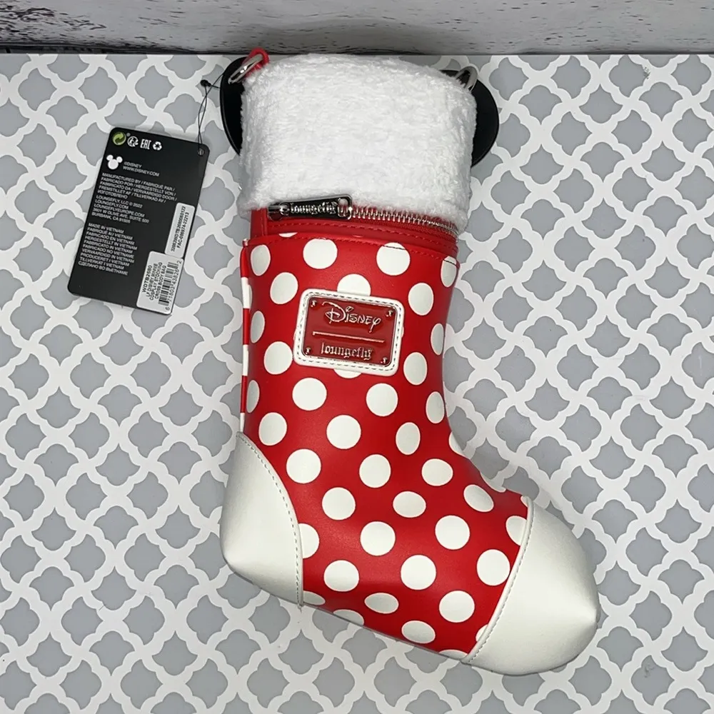 Brand New Loungefly Disney Minnie Mouse Christmas Cosplay Stocking Crossbody Bag - Image 2
