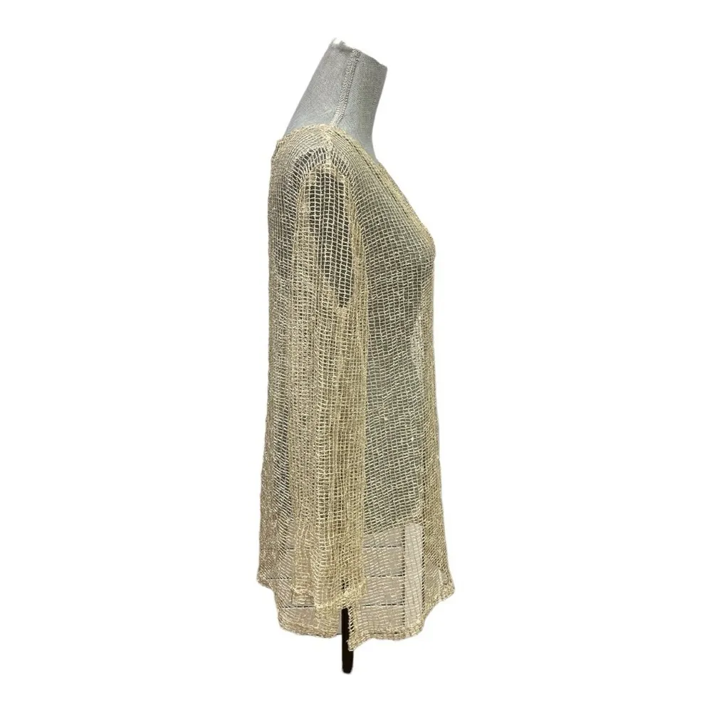 LA BLANCA By Rod Beattie Gold Mesh Net
Swim Cover Up gold color size M - Image 4