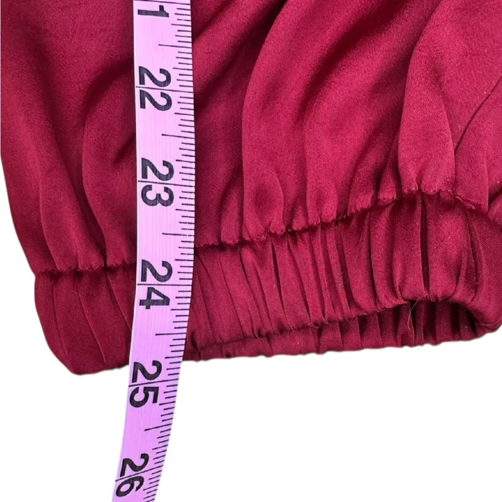 KOCH Red Satin Cropped Joggers Size S - Image 9