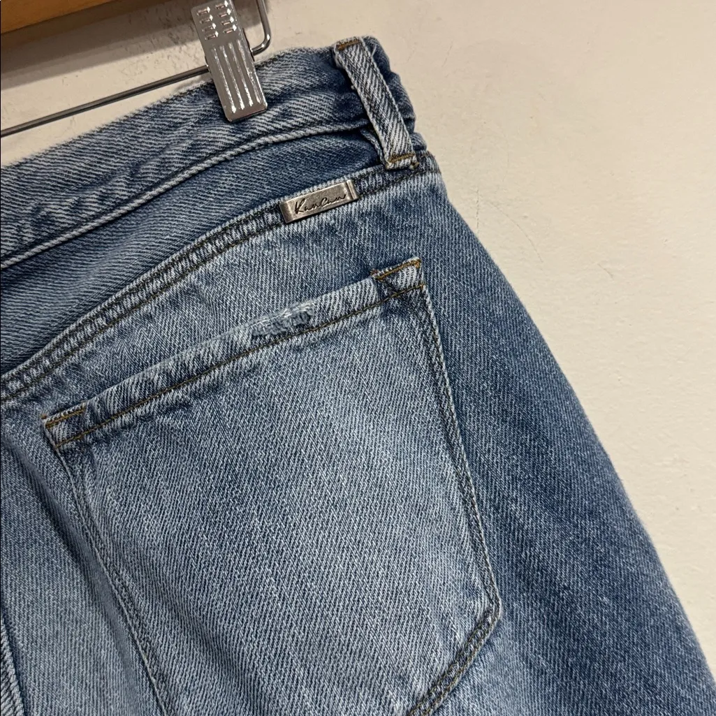 Kancan patchwork jeans denim distressed boyfriend relaxed 30 cotton Blue - Image 8