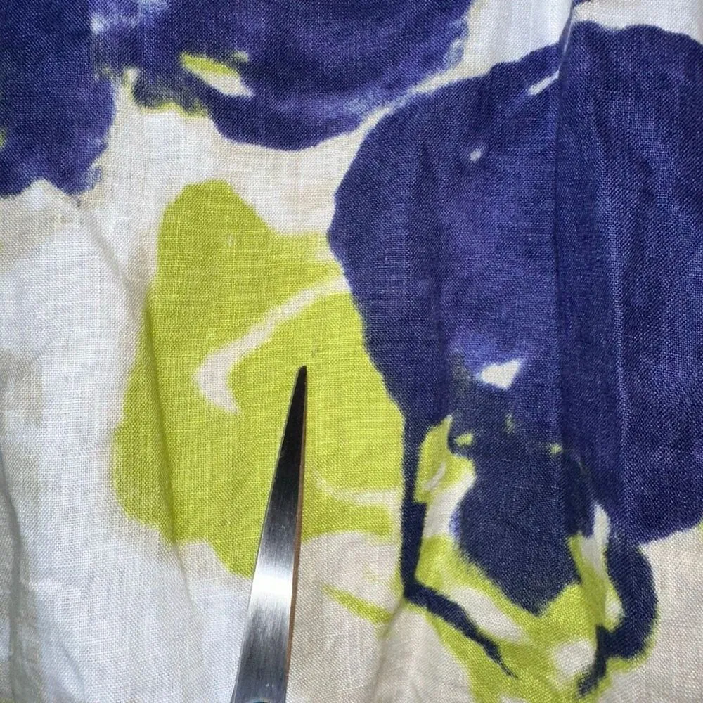 IC by Connie K Linen Printed Blouse White Size M - Image 8