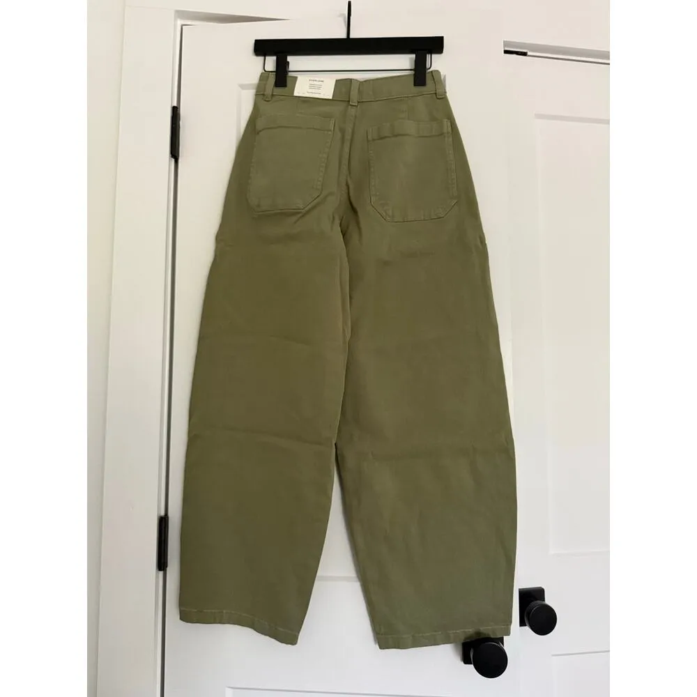 $128 New Everlane Utility Curve Pant - Green - size 2 - Image 4