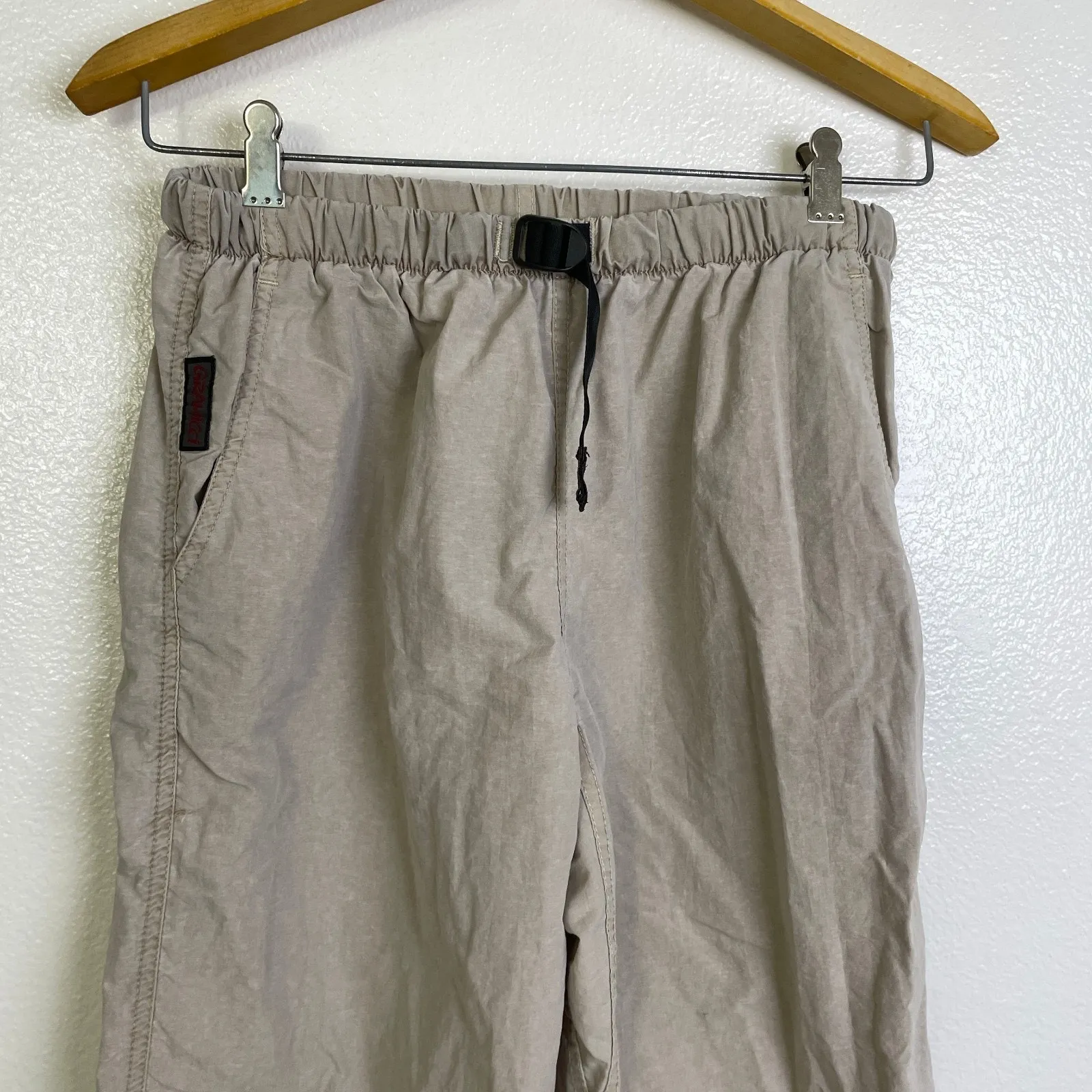 Vtg Gramicci Belted Hiking Pants Womens Beige Black Elastic Lightweight 26x31.5 Tan Size undefined - Image 3