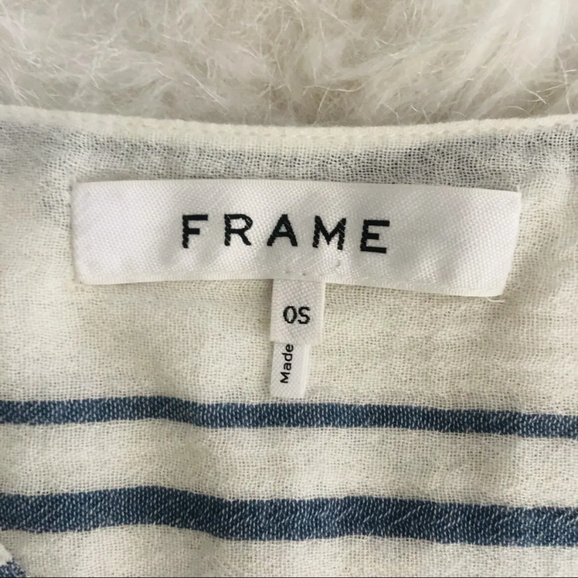 FRAME Striped Cotton Gauze Cover Up Dress,‎ Beach Dress, Blue & White, One Size - Image 5