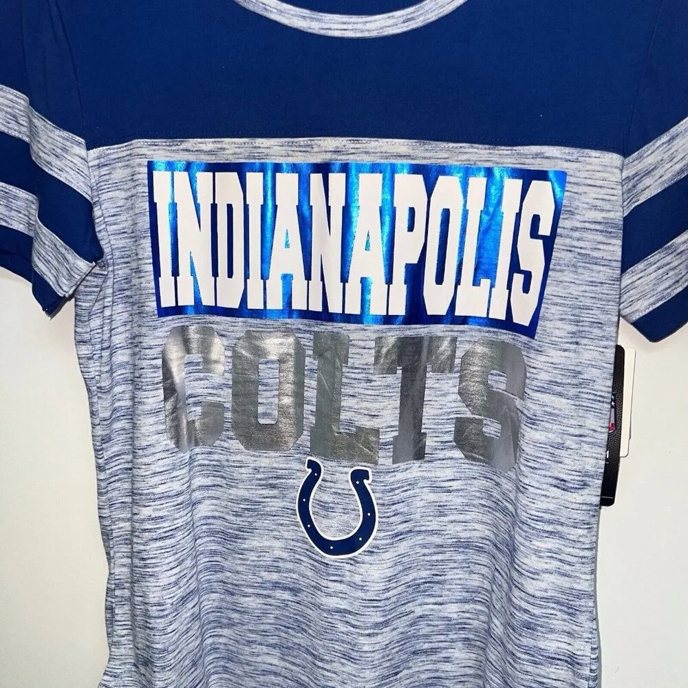NFL Indianapolis Colts Shirt Womens Medium Blue Silver Short Sleeve Team Apparel - Image 2