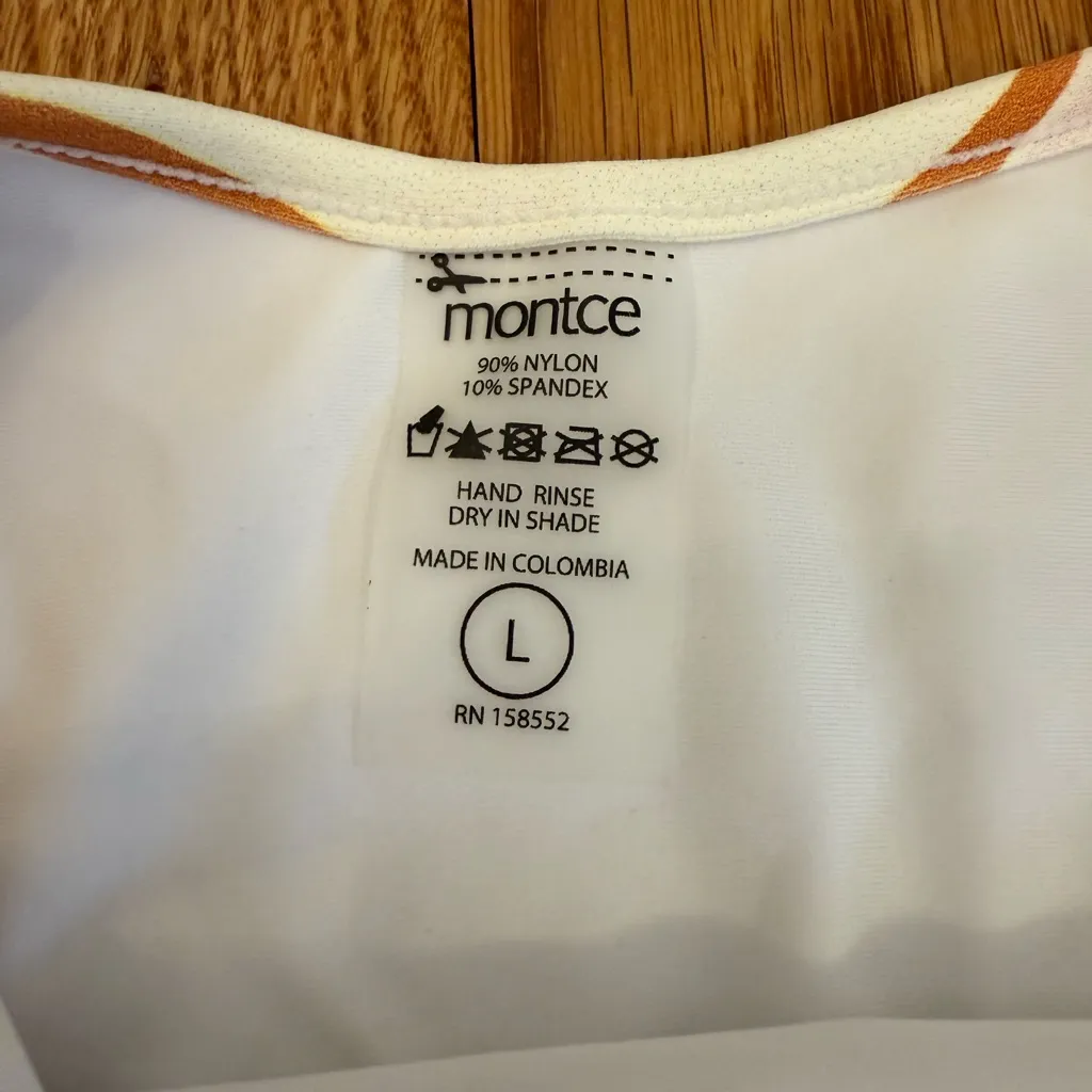 Montce Swim Lulu Brown and White Floral Bikini Bottoms Size Large - Image 3