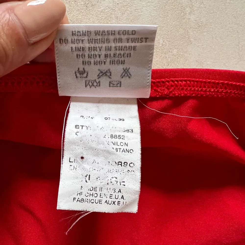 Vintage Jag Red Belted Bikini Bottom Size XL - Image 7