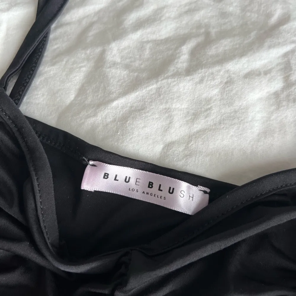 Blue Blush  Pitaya Black Ruched Tank Top - Image 2