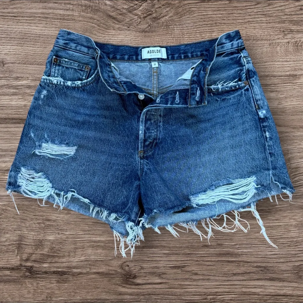 AGOLDE Dee Short A9029-1206 Clash High Rise Cutoff Denim Shorts Women’s 30 - Image 4