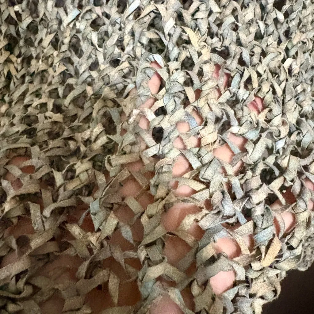 LANA GROSSA Yarn Handmade Thread Textured Knit Sweater Green Size L - Image 5