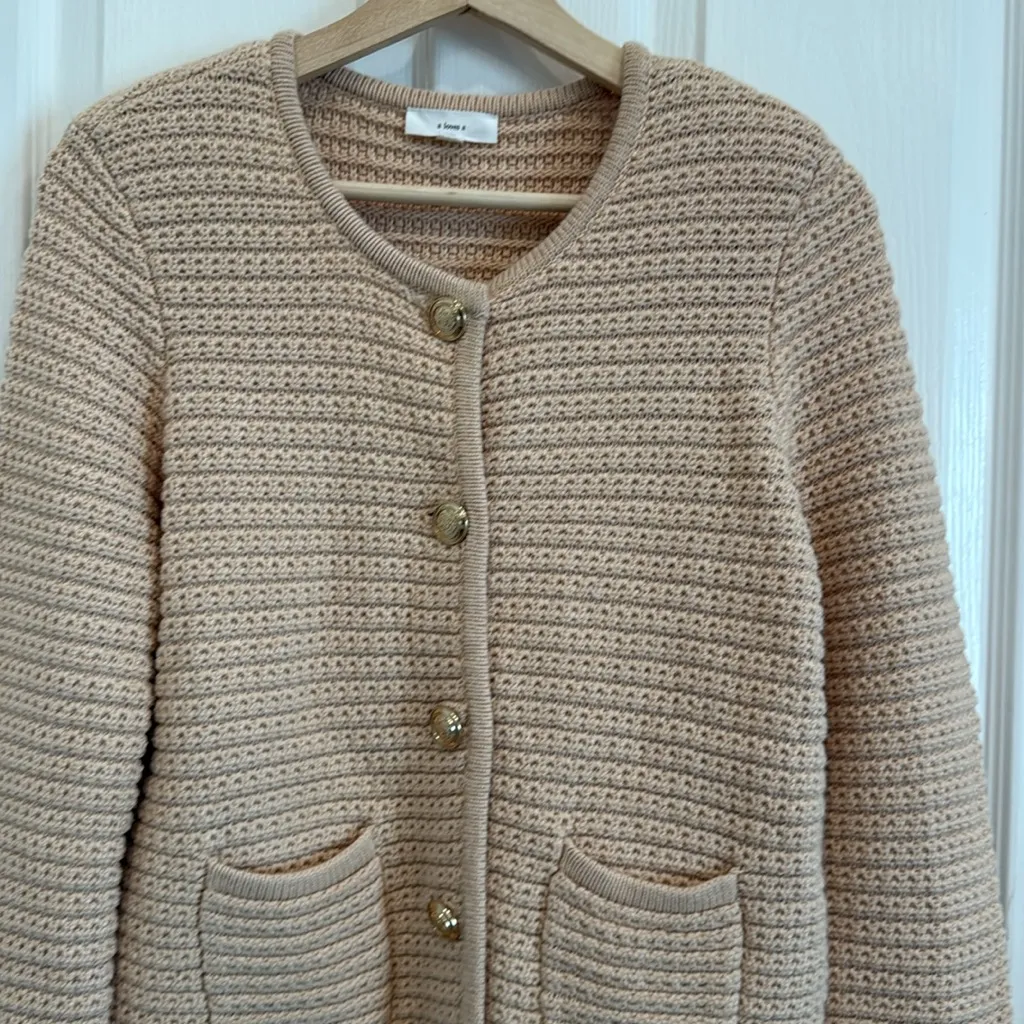 A loves A textured gold button cardigan - Image 3