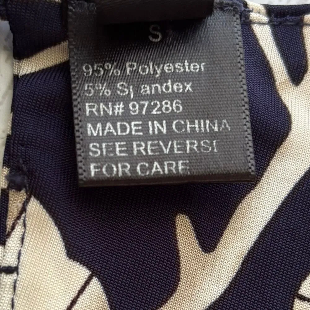 MT COLLECTION Dark Navy Blue Nautical Print Maxi Dress Size Small - Image 10