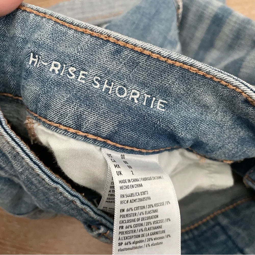 American eagle hi-rise shortie 360 super stretch shorts denim - Image 4