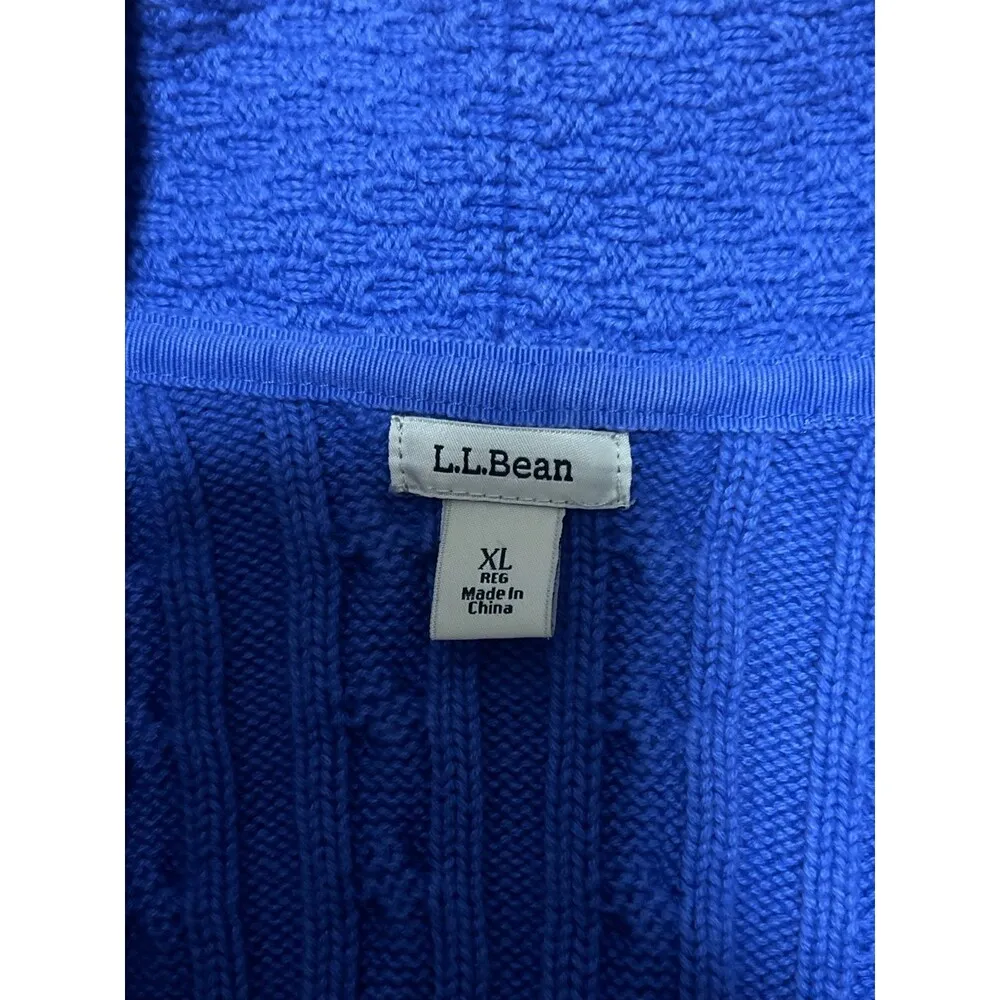 L.l. Bean cable knit royal blue cardigan - Image 2