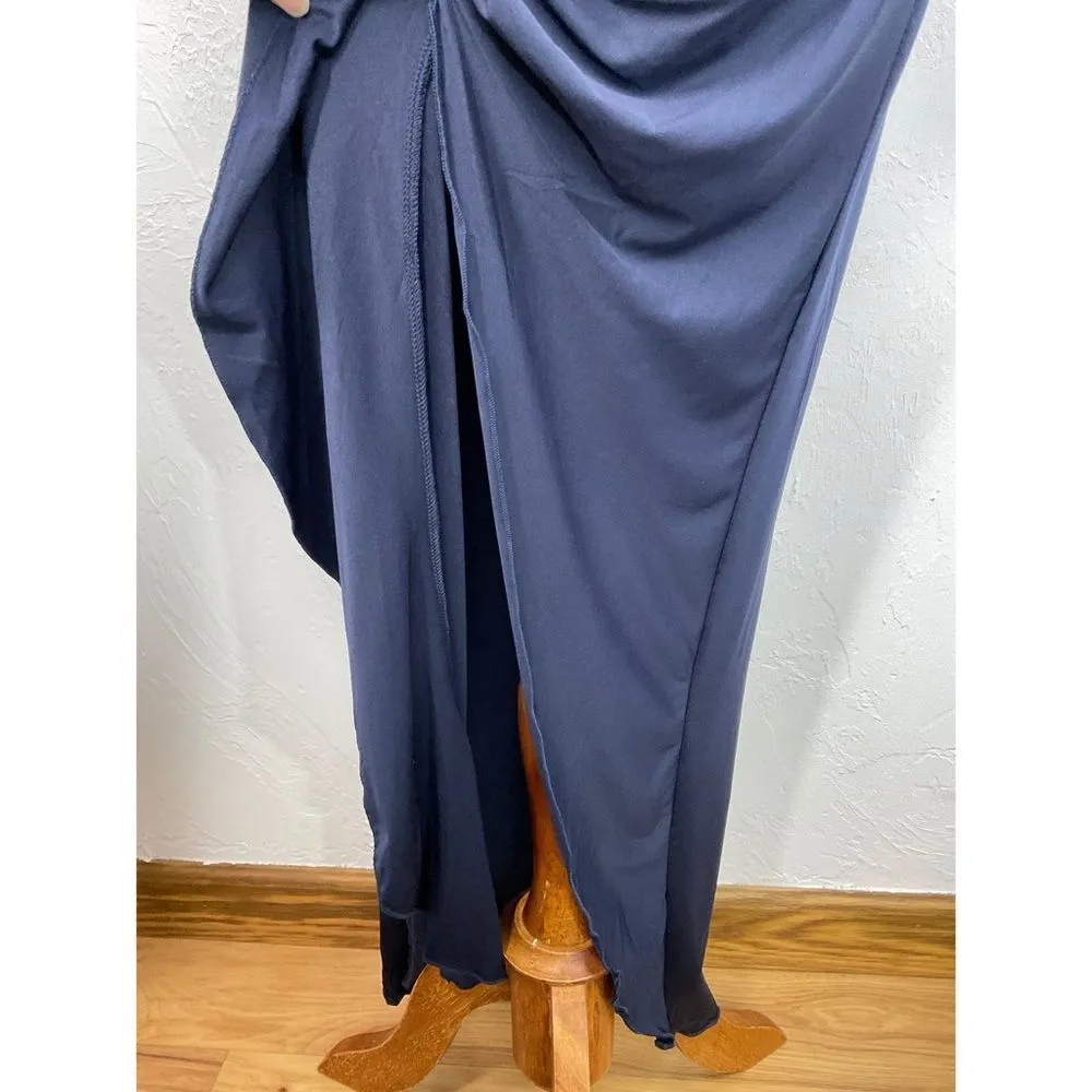 SheIn Dark Blue Deep V-neck Long Sleeve Bodycon Maxi Dress Large NWOT - Image 3