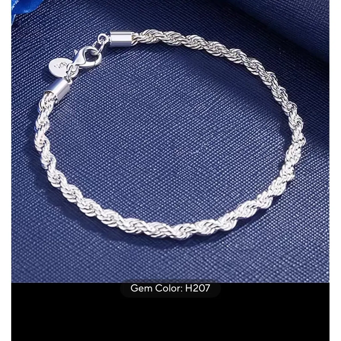 NEW Sterling Silver 925 Rope Chain Bracelet - Image 8