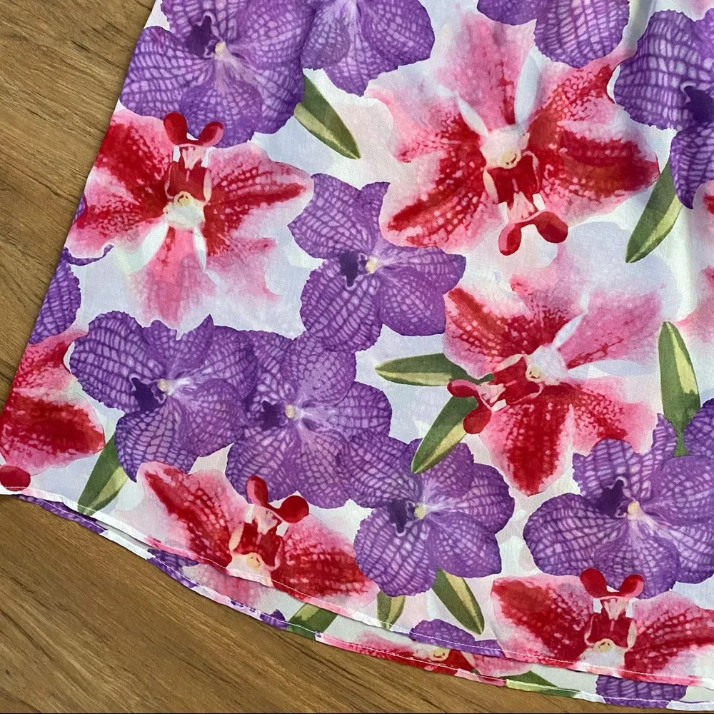 Wynn Silk Floral Hibiscus Sheer Lingerie Halter Dress Size M - Image 4